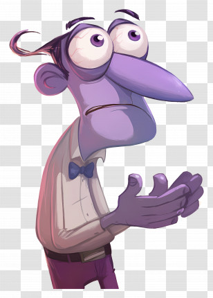 Fear - Purple Cartoon Man Transparent PNG