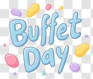 Buffet Day - Buffet Day Pastel Text Logo Transparent PNG