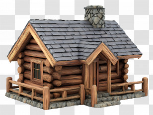 Log Cabin - Wooden Cabin Transparent PNG