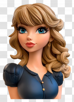 Taylor Swift - Cartoon Woman With Curls Illustration Transparent PNG