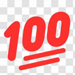 Hundred Points Emoji - 100 Percent Emoji Symbol Transparent PNG