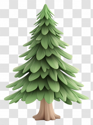 Cartoon Spruce Tree - Green Pine Tree Illustration Transparent PNG