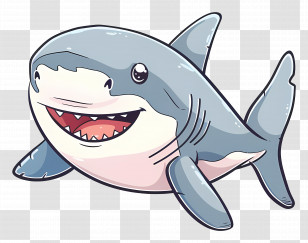 Baby Shark - Adorable Cartoon Shark Illustration Transparent PNG