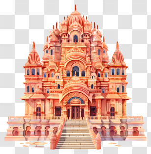 Ram Mandir - Ornate Temple Architecture Illustration Transparent PNG