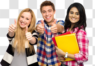 School - Group Of Students Giving Thumbs Up Transparent PNG