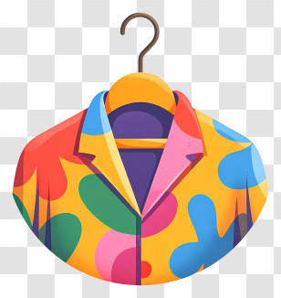 Clothing Icon - Colorful Patterned Shirt On Hanger Transparent PNG