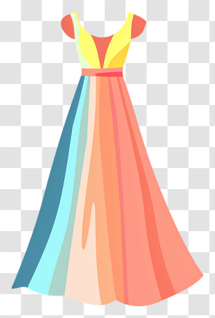 Clothes - Colorful Fashion Dress Transparent PNG
