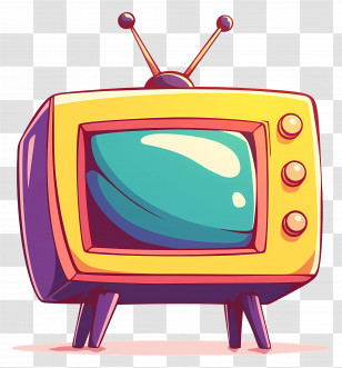 World Television Day - Retro Style Cartoon Television Transparent PNG