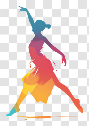 Colorful Dancing Silhouette - Colorful Dancing Silhouette Artwork Transparent PNG
