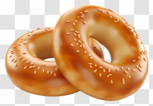 Bagel Bread - Golden Sesame Bagels With Seeds Transparent PNG