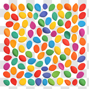 Rainbow Confetti - Colorful Petals Pattern Transparent PNG