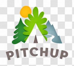 Pitchup Logo - Camping Logo With Trees And Sun Transparent PNG