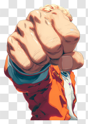 Anime Fist Shake - Dynamic Fist Punch Illustration Transparent PNG
