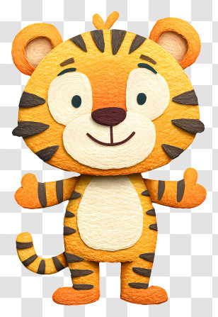 Little Tiger - Cute Tiger Cartoon Character Transparent PNG