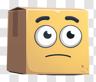 Box - Cartoon Box With Facial Expression Transparent PNG