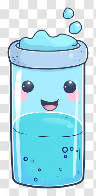 Beaker - Smiling Water Glass Cartoon Transparent PNG