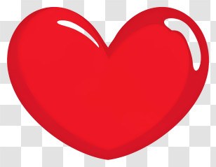 Cartoon - Red Heart Symbol For Love And Romance Transparent PNG