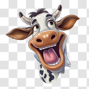 Cartoon Cow - Happy Cartoon Cow Illustration Transparent PNG