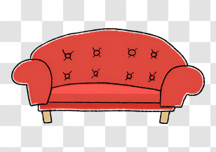 Icon - Red Cartoon Sofa Illustration Transparent PNG