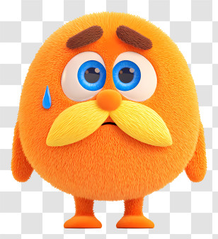 Cute Cartoon Character - Sad Fluffy Mascot Transparent PNG