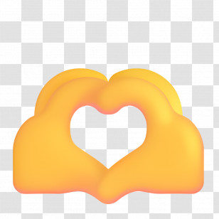 Heart Hands Emoji - Yellow Heart Hands Gesture Transparent PNG