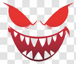 Scary Face - Scary Red Evil Face Cartoon Transparent PNG