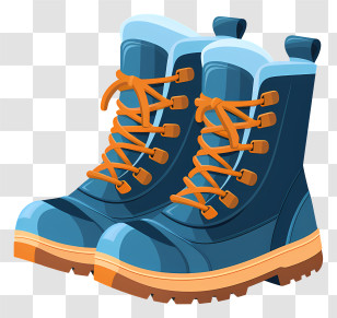 Winter Boots - Blue Hiking Boots For Outdoor Adventures Transparent PNG