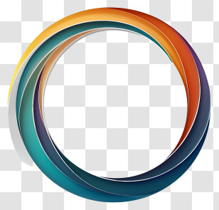 Round Frame - Colorful Circular Swirl Abstract Design Transparent PNG
