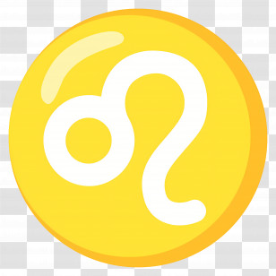 Leo Emoji - Yellow Leo Zodiac Symbol Transparent PNG
