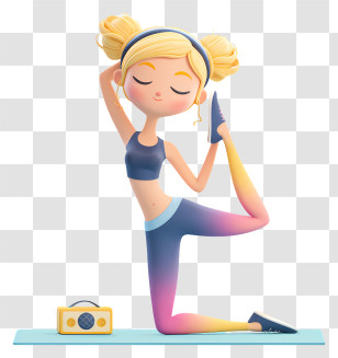 Young Woman Practicing Yoga - Girl Doing Yoga On Mat Transparent PNG