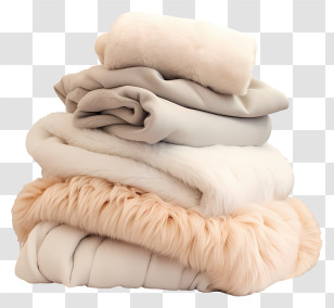 Fur Pile - Stack Of Cozy Blankets Illustration Transparent PNG