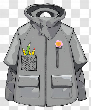 Gray Coat - Gray Jacket With Pencils Transparent PNG