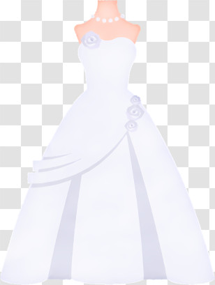 Wedding Dress - Elegant White Wedding Dress Illustration Transparent PNG