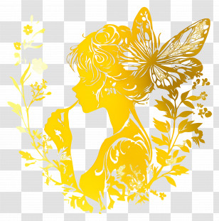 Woman Silhouette - Golden Silhouette Art Illustration Transparent PNG