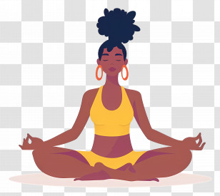 Girl Yoga Meditation - Woman In Yoga Pose Transparent PNG
