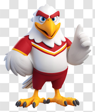 Eagle Mascot - Cartoon Eagle Giving A Thumbs Up Transparent PNG