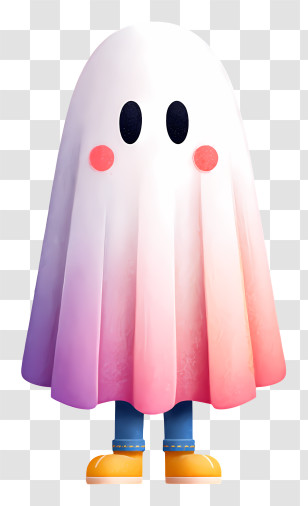 Playful Ghost - Adorable Pastel Ghost Costume Transparent PNG