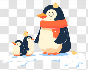 World Animal Day - Penguin Family With Chicks Transparent PNG