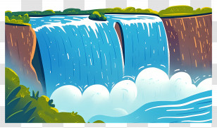Niagara Falls - Cartoon Waterfall Illustration With Vibrant Colors Transparent PNG