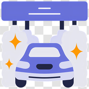 Car Wash - Blue Car Getting A Wash At Car Wash Transparent PNG