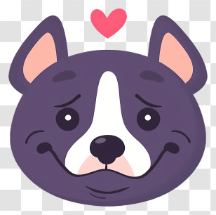 Dog Emoji - Cute Dog Face With Heart Transparent PNG