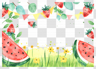 Summer Background - Summer Fruits With Strawberries Transparent PNG