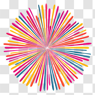 Fireworks Explosion - Vibrant Colorful Burst Pattern Transparent PNG