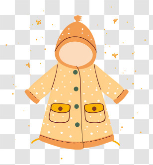 Little Raincoat - Yellow Winter Coat With Hood Transparent PNG