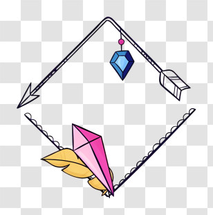 Arrow - Geometric Shapes With Arrow And Crystal Transparent PNG