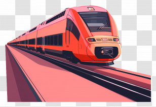 Train - Modern High-Speed Train Illustration Transparent PNG
