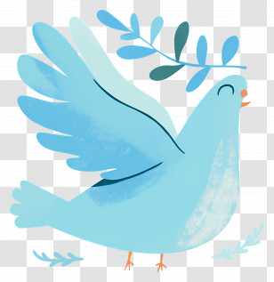 Dove Of Peace - Blue Bird Holding Branch Transparent PNG