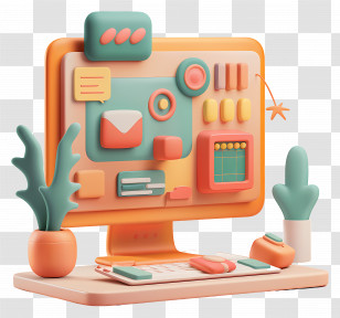 Programming Workflow - Flat Design Digital Workspace Transparent PNG