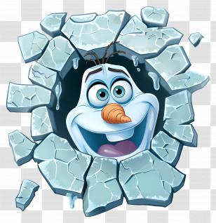 Frozen Olaf - Olaf Breaking Through Ice Transparent PNG