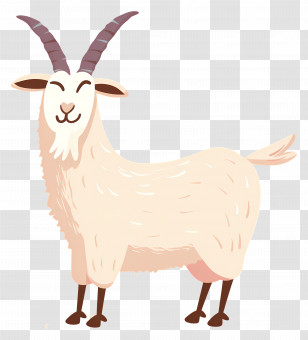 Mountain Goat - Smiling Cartoon Goat Transparent PNG